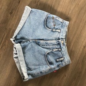 high waisted denim shorts